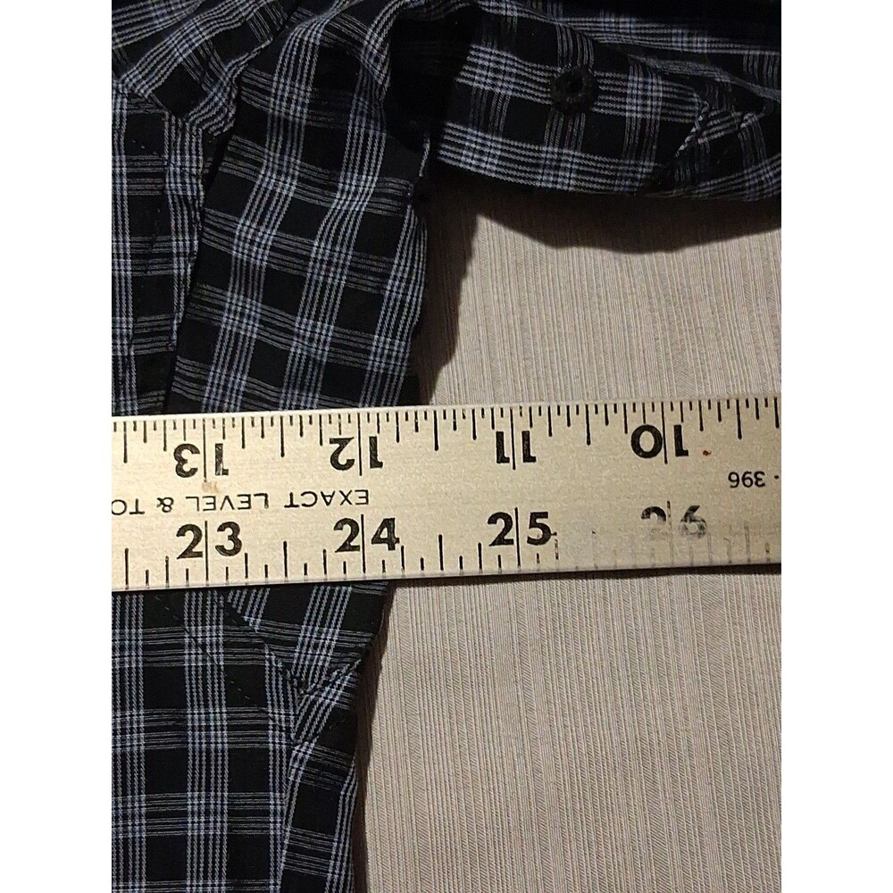 Ariat Relentless Button Down Shirt Mens Large Blue Plaid Cotton Westrn Flip Cuff - Picture 5 of 6